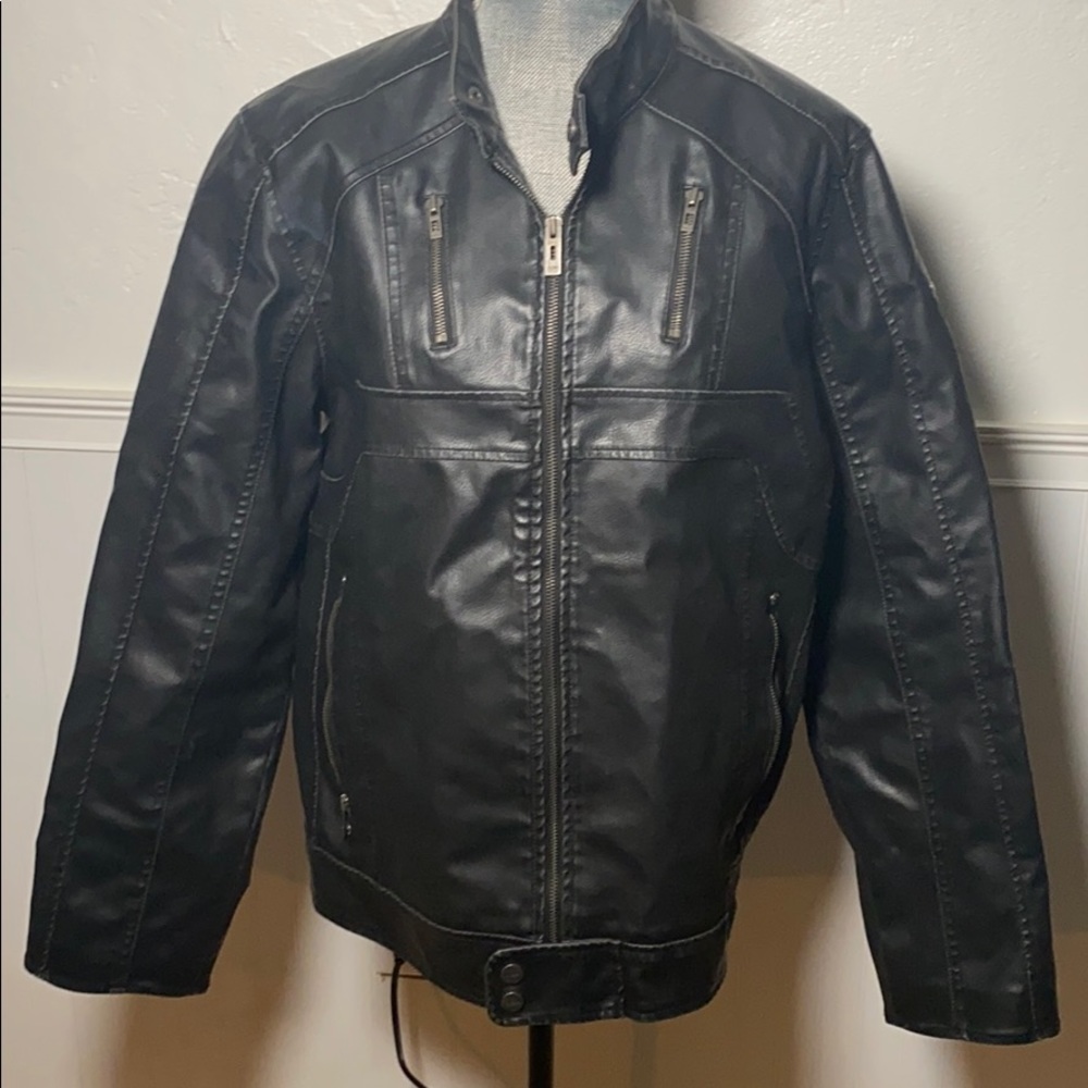 Guess faux leather jacket size large